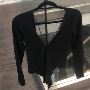 Mesh Back Body Suit with deep V